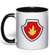 Mug with a colored handle Marshal's badge black фото