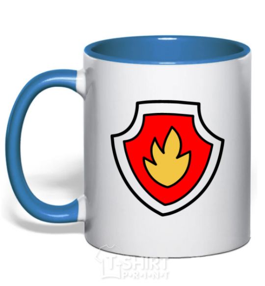 Mug with a colored handle Marshal's badge royal-blue фото