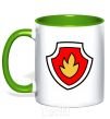 Mug with a colored handle Marshal's badge kelly-green фото