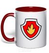 Mug with a colored handle Marshal's badge red фото