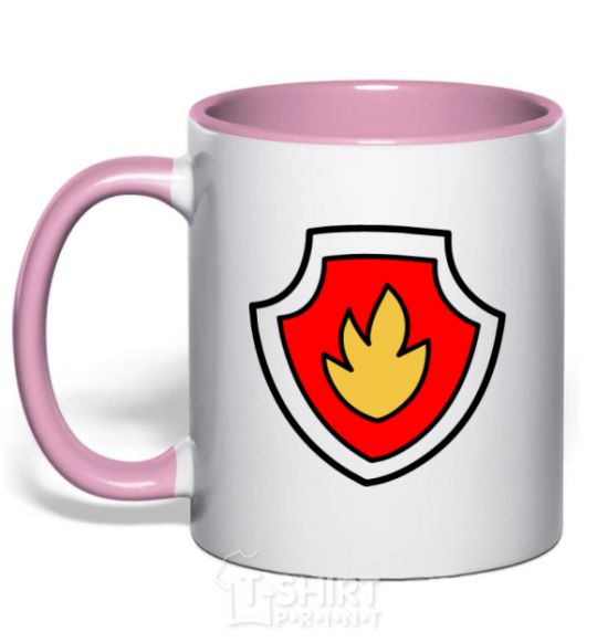 Mug with a colored handle Marshal's badge light-pink фото