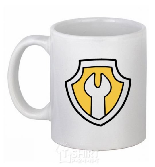 Ceramic mug Hardy's badge White фото