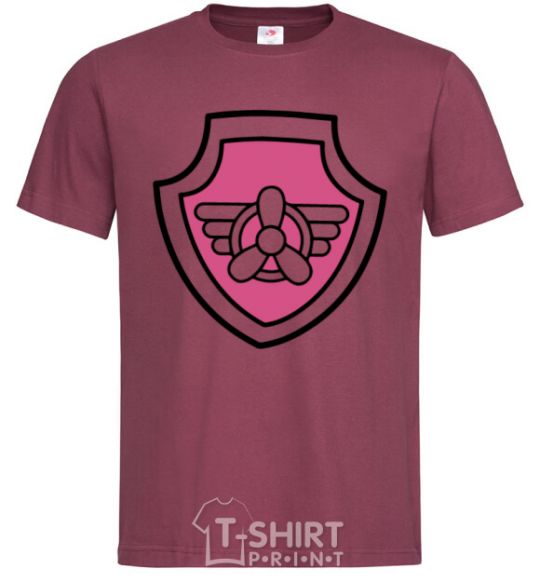 Men's T-Shirt Sky's badge burgundy фото