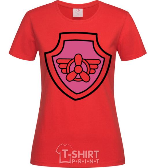 Women's T-shirt Sky's badge red фото