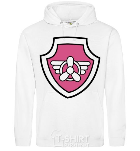 Men`s hoodie Sky's badge White фото