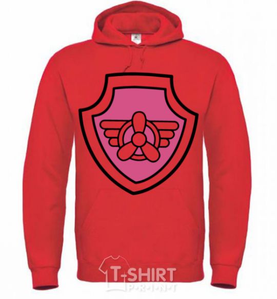 Men`s hoodie Sky's badge bright-red фото