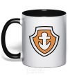 Mug with a colored handle Zuma's badge black фото