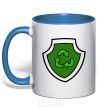 Mug with a colored handle Rocky's badge royal-blue фото