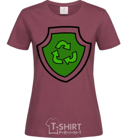 Women's T-shirt Rocky's badge burgundy фото