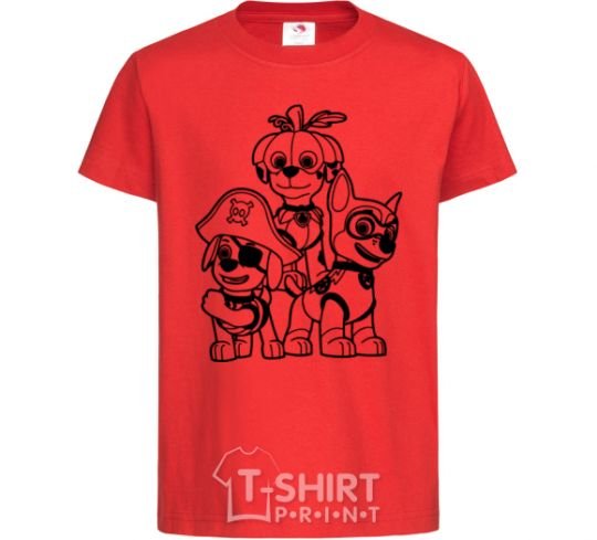 Kids T-shirt Halloween Puppy Patrol red фото