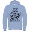 Men`s hoodie Halloween Puppy Patrol sky-blue фото