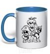 Mug with a colored handle Halloween Puppy Patrol royal-blue фото