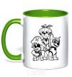 Mug with a colored handle Halloween Puppy Patrol kelly-green фото