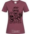 Women's T-shirt Halloween Puppy Patrol burgundy фото