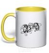 Mug with a colored handle Puppy Patrol play yellow фото