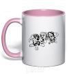 Mug with a colored handle Puppy Patrol play light-pink фото