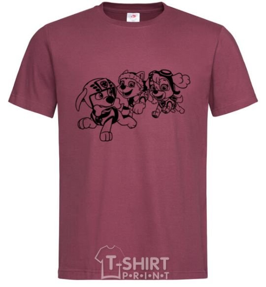 Men's T-Shirt Puppy Patrol play burgundy фото