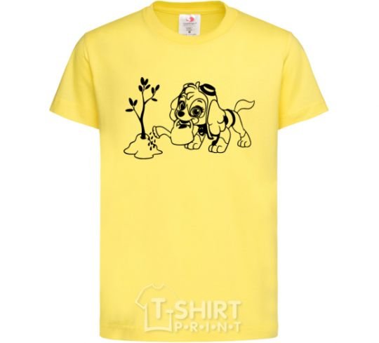 Kids T-shirt Skye's watering the tree cornsilk фото