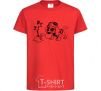 Kids T-shirt Skye's watering the tree red фото