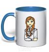 Mug with a colored handle Anna Coldheart royal-blue фото