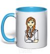 Mug with a colored handle Anna Coldheart sky-blue фото