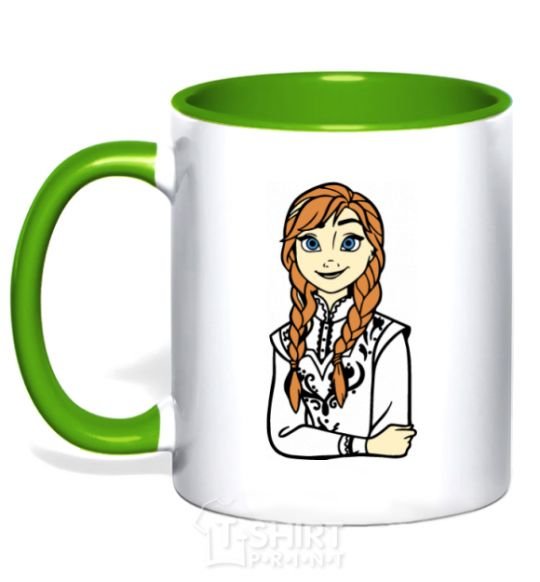 Mug with a colored handle Anna Coldheart kelly-green фото