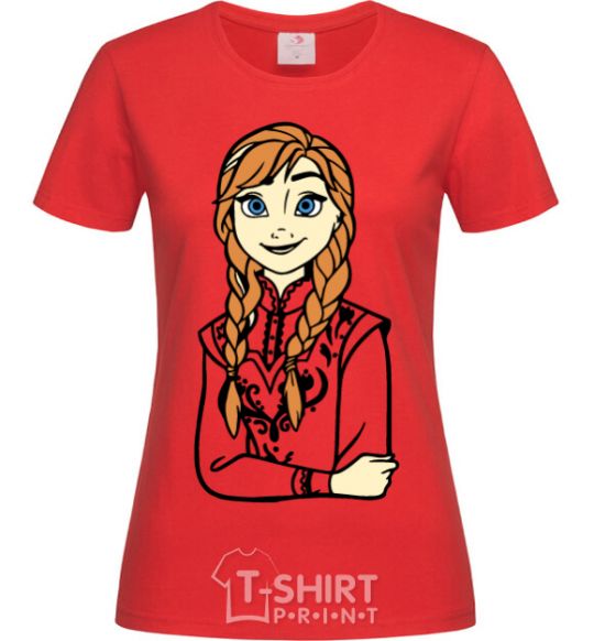 Женская футболка Анна Холодное Сердце Красный фото