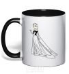 Mug with a colored handle Elsa Coldheart black фото