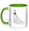 Mug with a colored handle Elsa Coldheart kelly-green фото