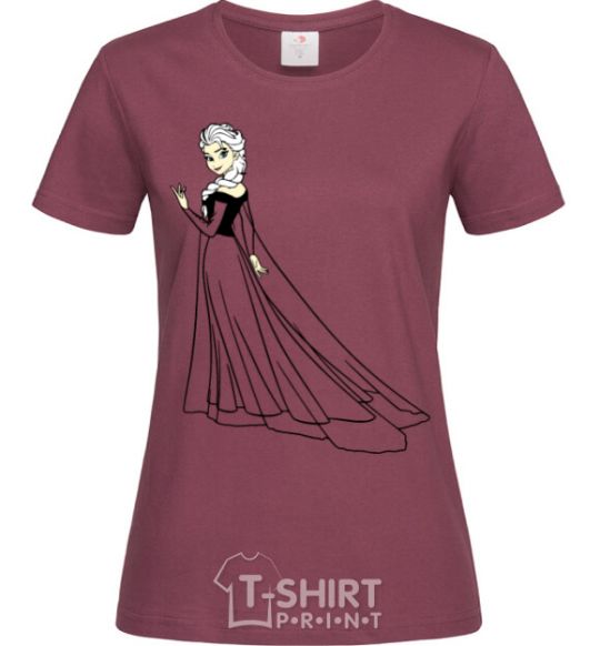 Women's T-shirt Elsa Coldheart burgundy фото