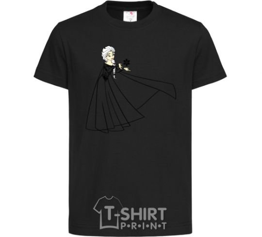 Детская футболка Ельза со снежинкой Черный фото
