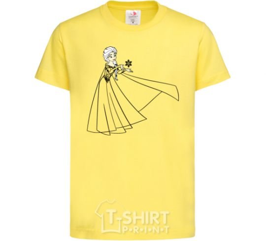 Детская футболка Ельза со снежинкой Лимонный фото