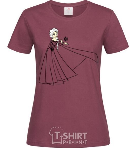 Women's T-shirt Elsa with the snowflake burgundy фото