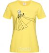 Женская футболка Ельза со снежинкой Лимонный фото