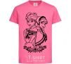 Детская футболка Анна и Эльза узор Ярко-розовый фото