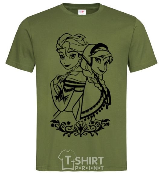 Men's T-Shirt Anna and Elsa pattern millennial-khaki фото