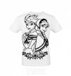 Men's T-Shirt Anna and Elsa pattern White фото