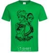 Men's T-Shirt Anna and Elsa pattern kelly-green фото