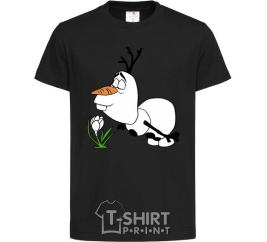 Kids T-shirt Olaf and spring black фото