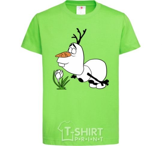 Kids T-shirt Olaf and spring orchid-green фото