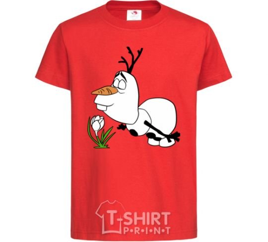 Kids T-shirt Olaf and spring red фото