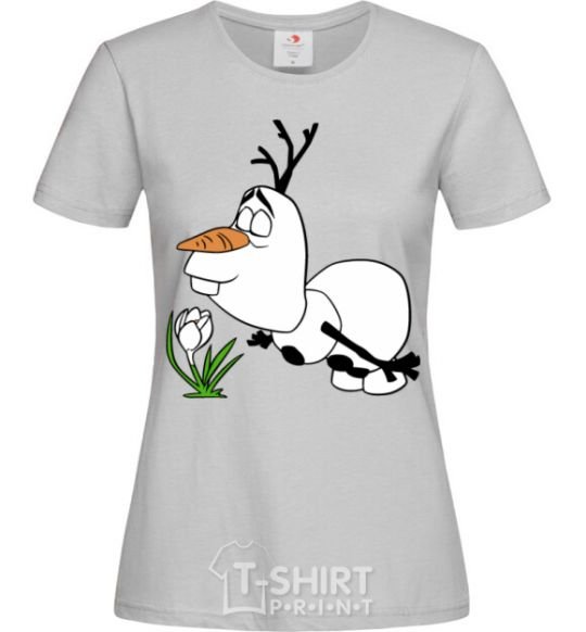 Women's T-shirt Olaf and spring grey фото