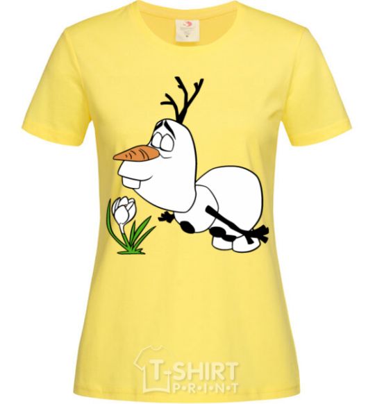 Women's T-shirt Olaf and spring cornsilk фото