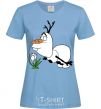 Women's T-shirt Olaf and spring sky-blue фото