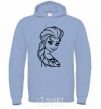 Men`s hoodie Elsa's portrait sky-blue фото