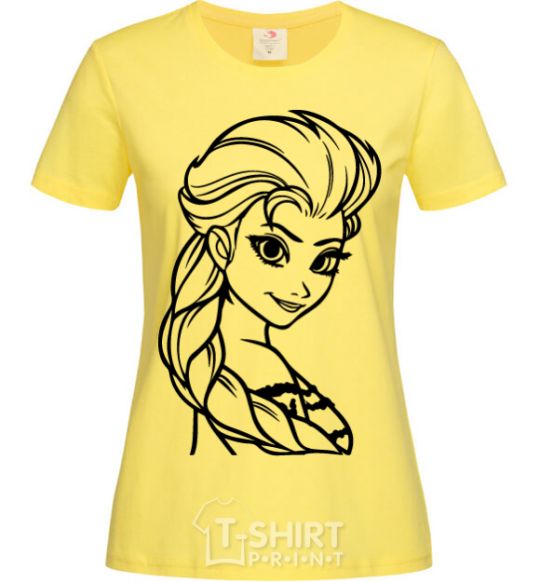 Женская футболка Эльза портрет Лимонный фото