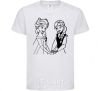 Kids T-shirt Elsa and Anna holding hands White фото