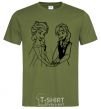 Men's T-Shirt Elsa and Anna holding hands millennial-khaki фото