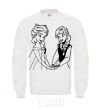 Sweatshirt Elsa and Anna holding hands White фото