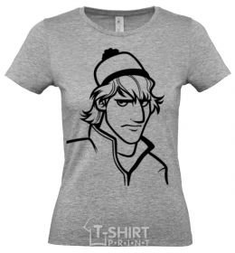 Women's T-shirt Elsa's portrait sky-blue фото